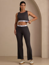 [Grau] SilkSilky-DE Sleeveless Crew Neck Women's Outfit Sets 006