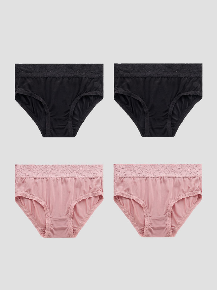 SilkSilky-DE Seidenstrick Panty Schwarz+Rosa 002