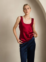 [Rotwein] SilkSilky-DE Sleeveless Cami Top 001