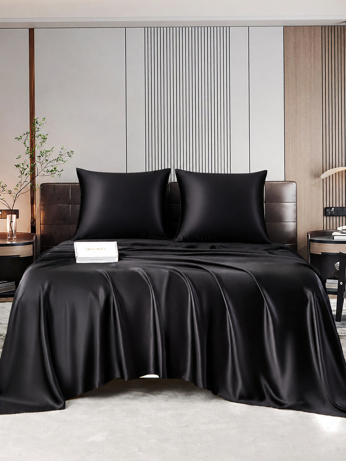 [Schwarz] SilkSilky-DE Bettwäsche Sets 001