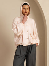 [Rosa] SilkSilky-DE Langärmelig Hoher Kragen Oberbekleidung 005
