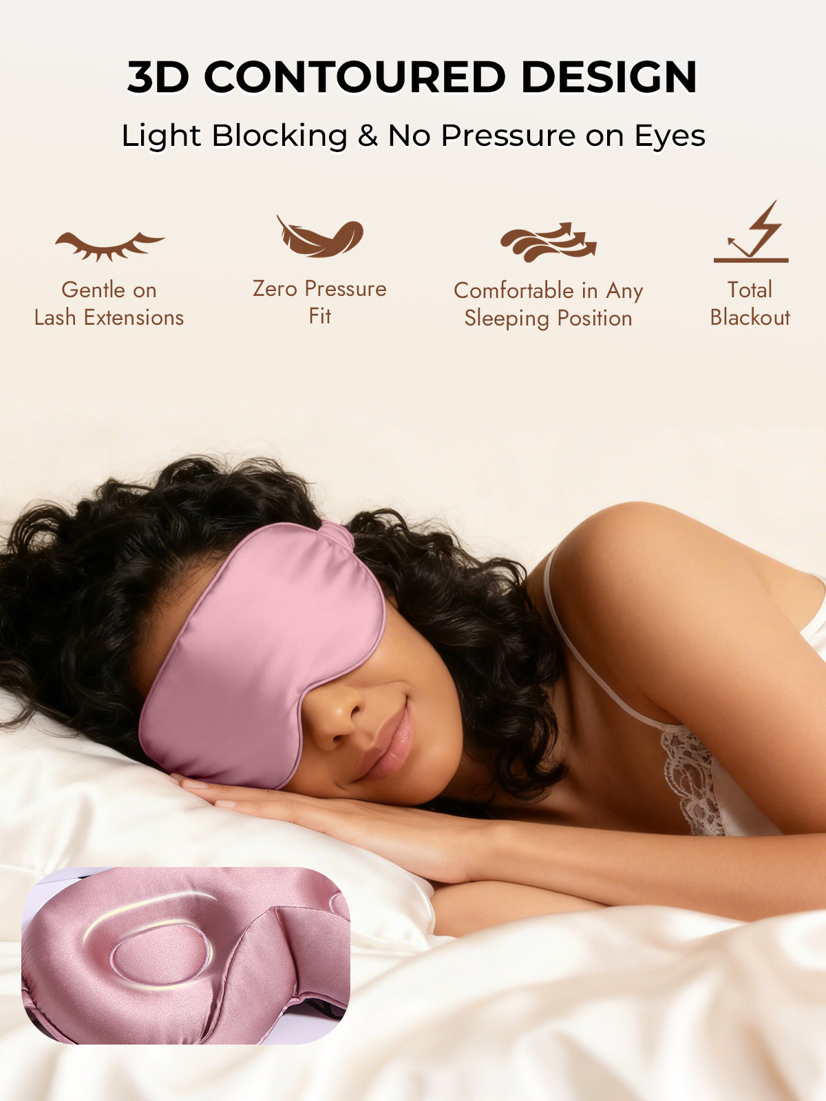 [Blasses Mauve] SilkSilky-DE Reine Seide Eye Mask 006