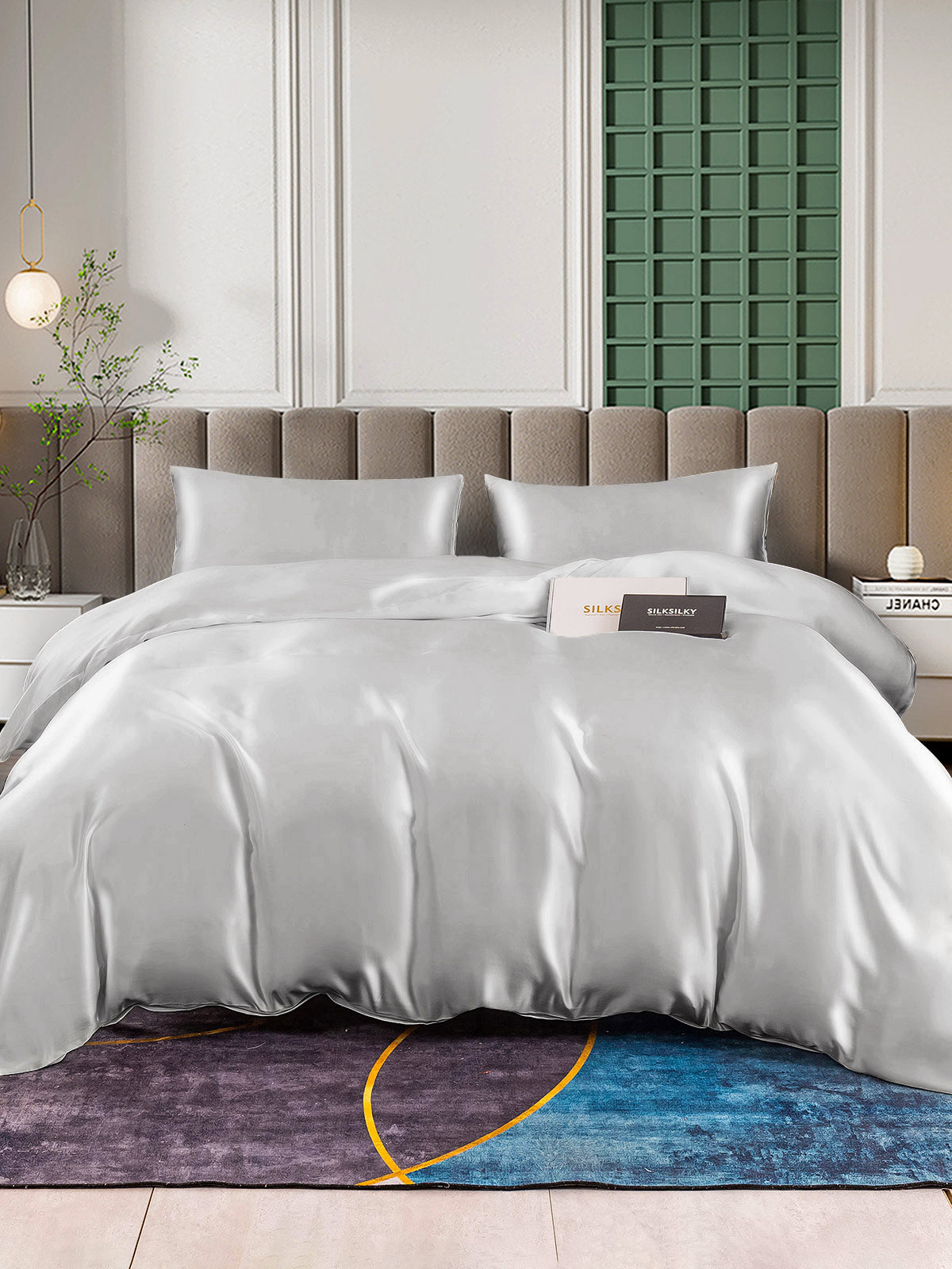 [Silber] SilkSilky-DE 25Momme Reine Seide Bedding Set 003