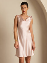 [Rosa] SilkSilky-DE Sleeveless Cowl Neck Kleider 005