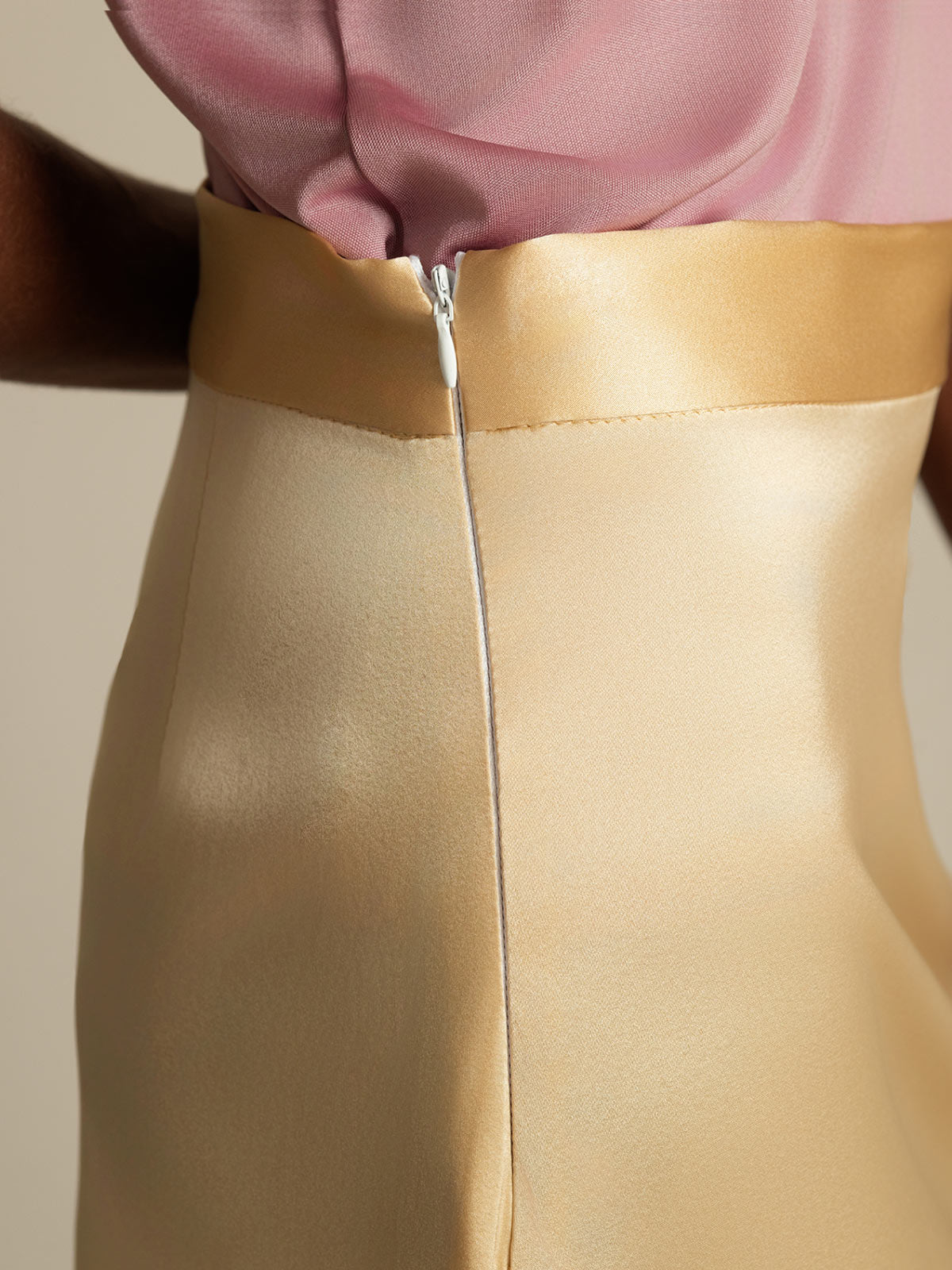 [Champagner] SilkSilky-DE 19Momme Seide Skirt 006