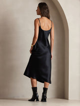 [Schwarz] SilkSilky-DE Sleeveless V Neck Kleider 002