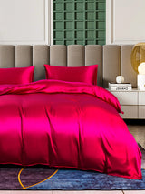 [Rotwein] SilkSilky-DE 25Momme Reine Seide Bedding Set 004