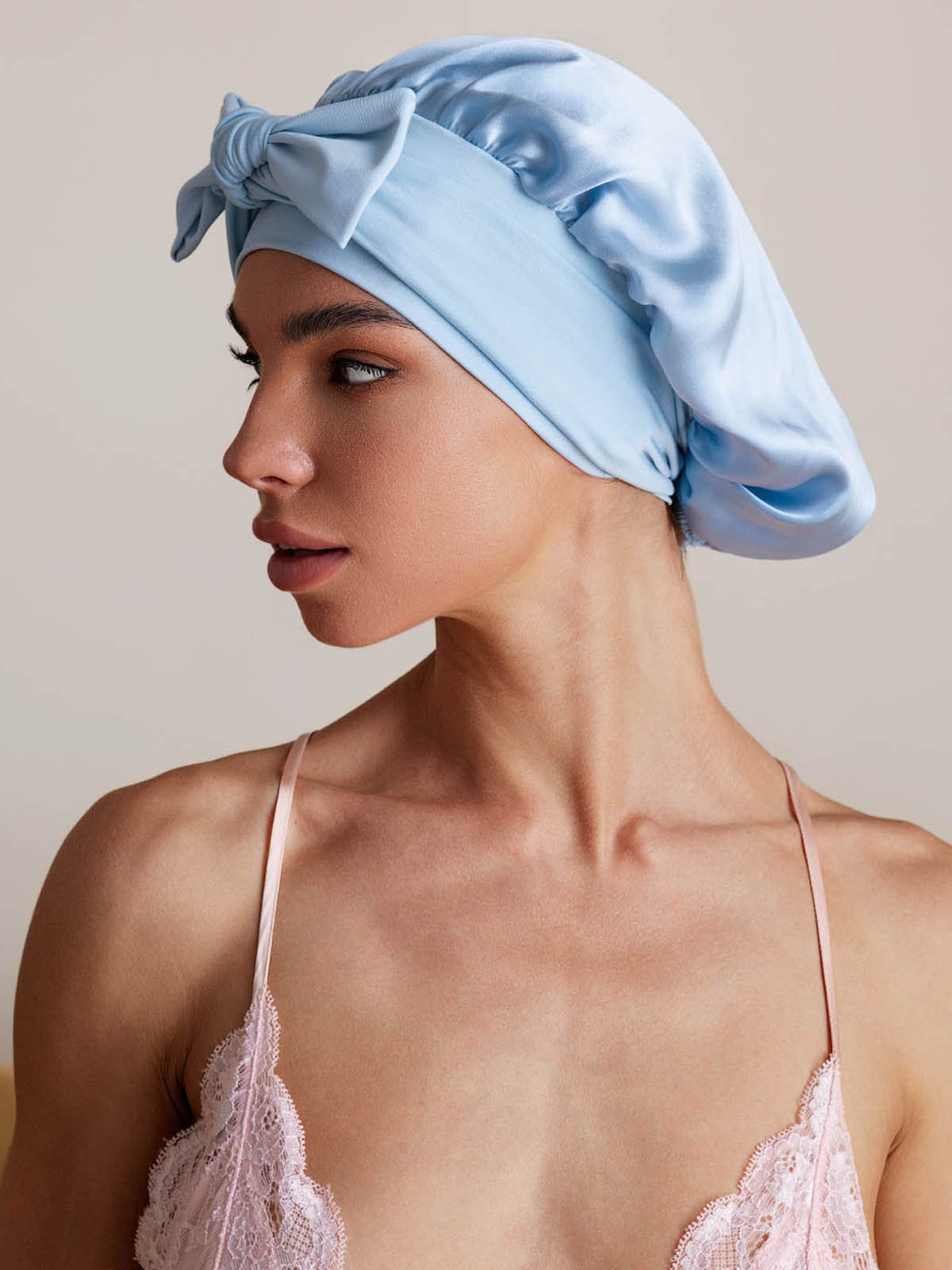 [Himmelblau] SilkSilky-DE Reine Seide Sleep Cap 005