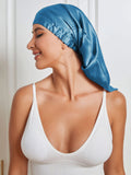 SilkSilky-DE Reine Seide Sleep Cap KönigBlau 003