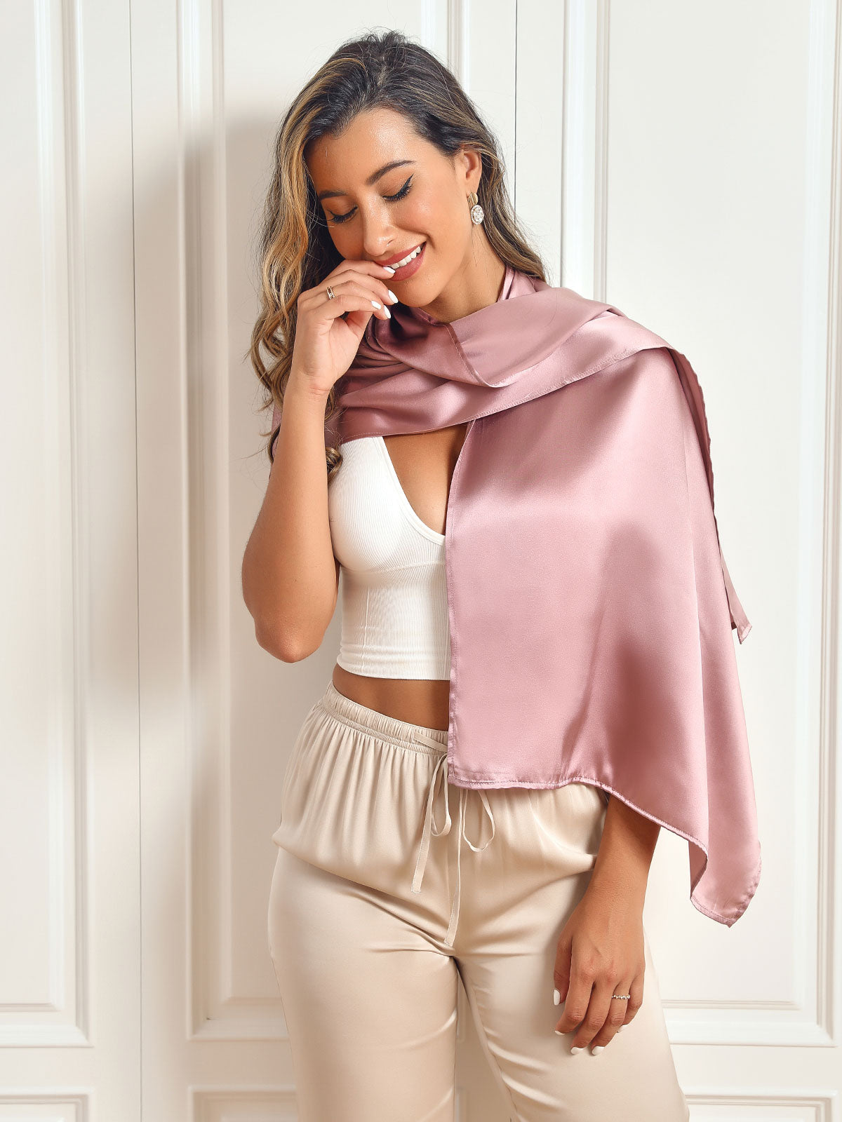SilkSilky-DE Reine Seide Scarf BlassesMauve 002