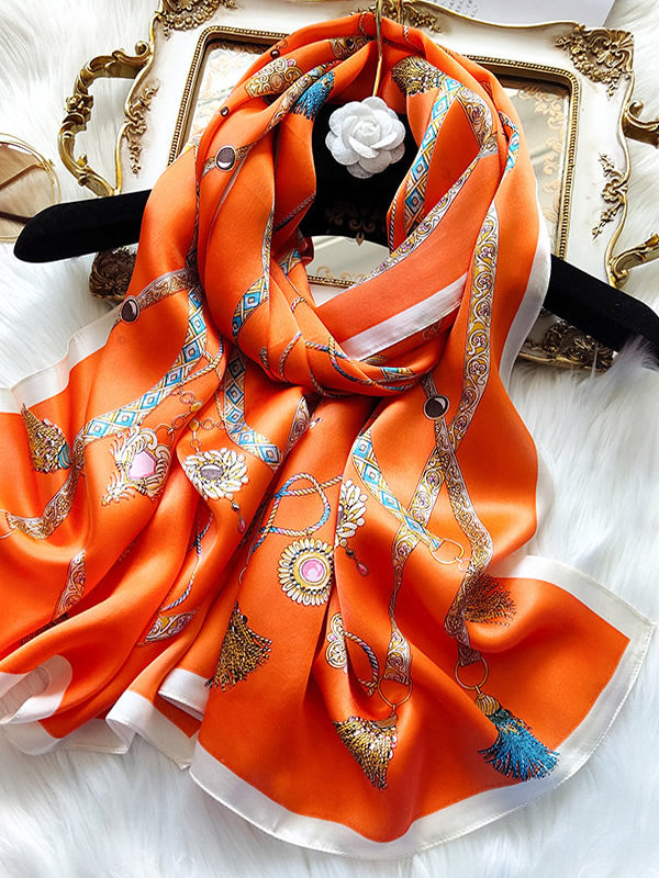 SilkSilky DE Reine Seide Scarf Orange 001