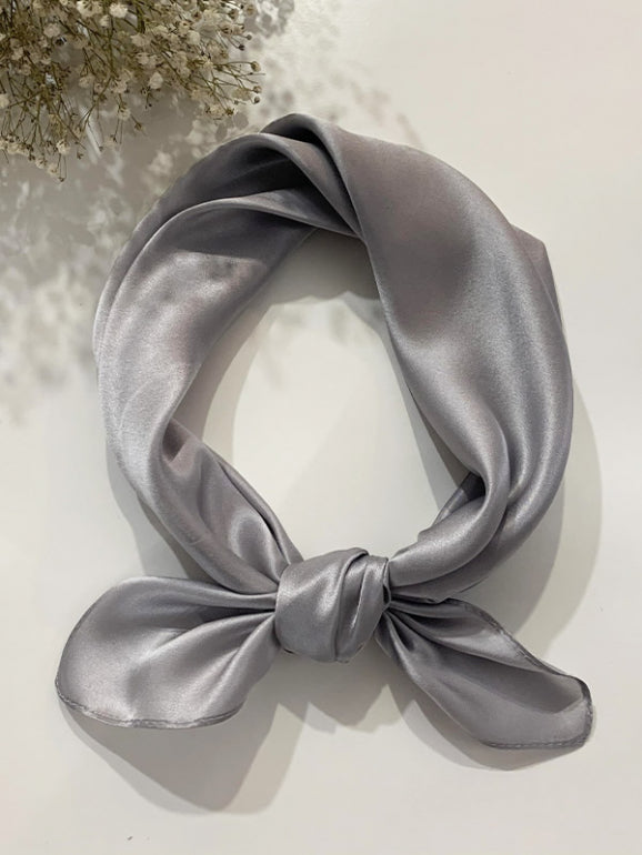 [Grau] SilkSilky-DE Reine Seide Scarf 001