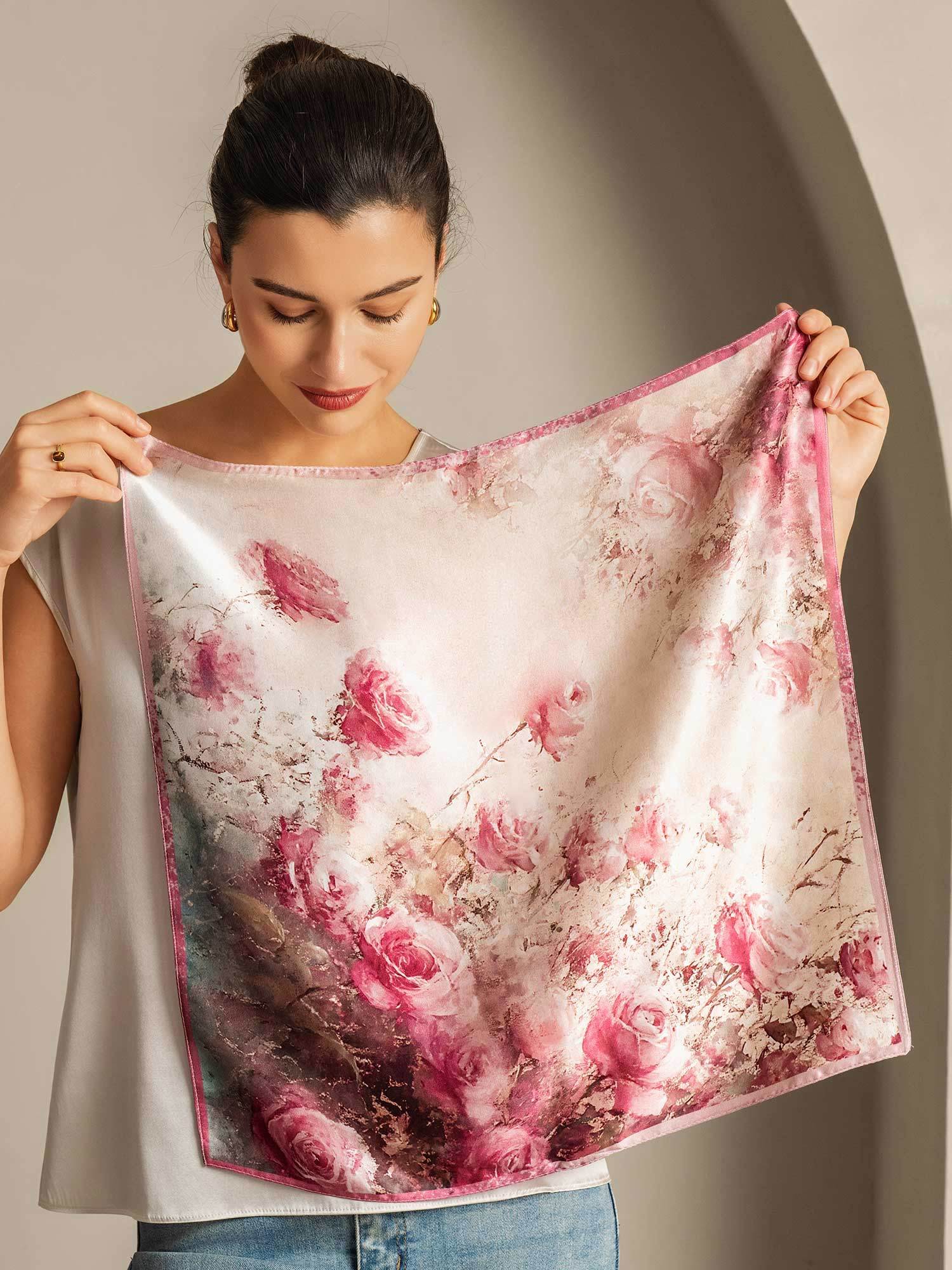 [P103] SilkSilky-DE Reine Seide Scarf 003,