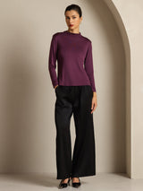 [Violett] SilkSilky-DE Reine Seide Womens T-Shirt 008
