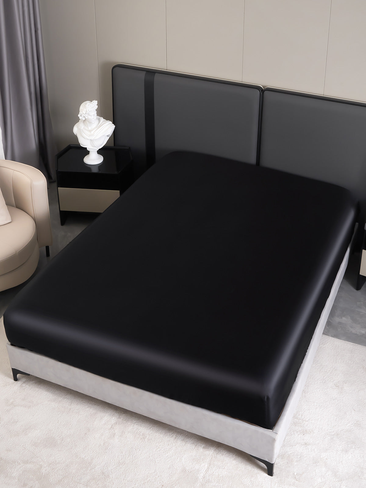[Schwarz] SilkSilky-DE 19Momme Reine Seide Sheet 002