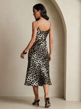 [Leopard] SilkSilky-DE Reine Seide Ärmellos Rundkragen Nachthemden 008