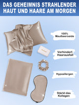 [Khaki] SilkSilky-DE 19Momme Reine Seide Pillowcase Set 002