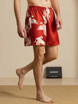 [Rotwein] SilkSilky-DE 19Momme Mens Sleep Bottoms 004