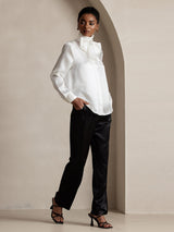 [Schwarz] SilkSilky-DE 19Momme Seide Womens Pants 006