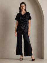 [Schwarz] SilkSilky-DE 19Momme Seide Womens Pants 005