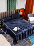 SilkSilky DE 25Momme Reine Seide Bedding Set Dunkelblau 003