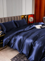 [Dunkelblau] SilkSilky-DE 22Momme Reine Seide Bedding Set 006,