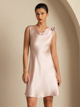 [Rosa] SilkSilky-DE Sleeveless Cowl Neck Kleider 003