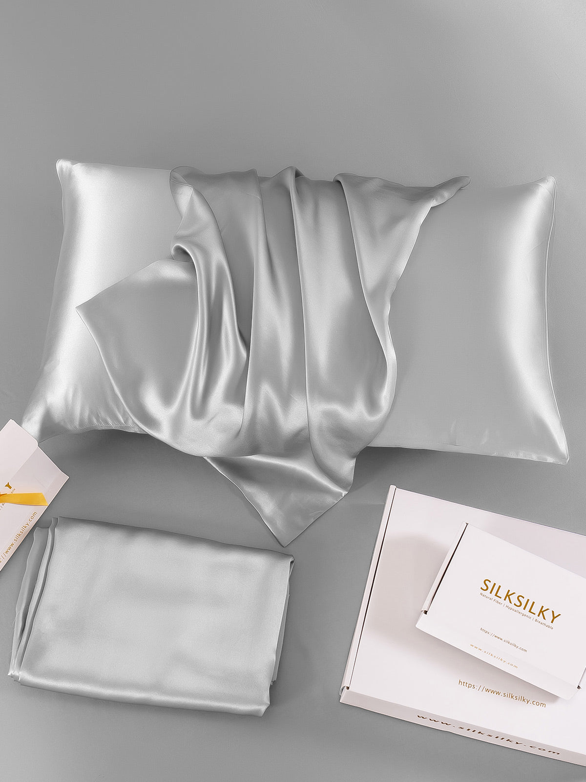 [Silber] SilkSilky-DE 22Momme Reine Seide Pillowcase 006