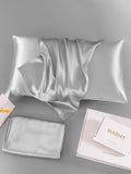 SilkSilky DE 22Momme Reine Seide Pillowcase Silber 006