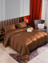 [Kaffee] SilkSilky-DE 22Momme Reine Seide Bedding Set 002,