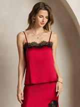 [Rotwein] SilkSilky-DE Spaghetti Strap Cami Top 001
