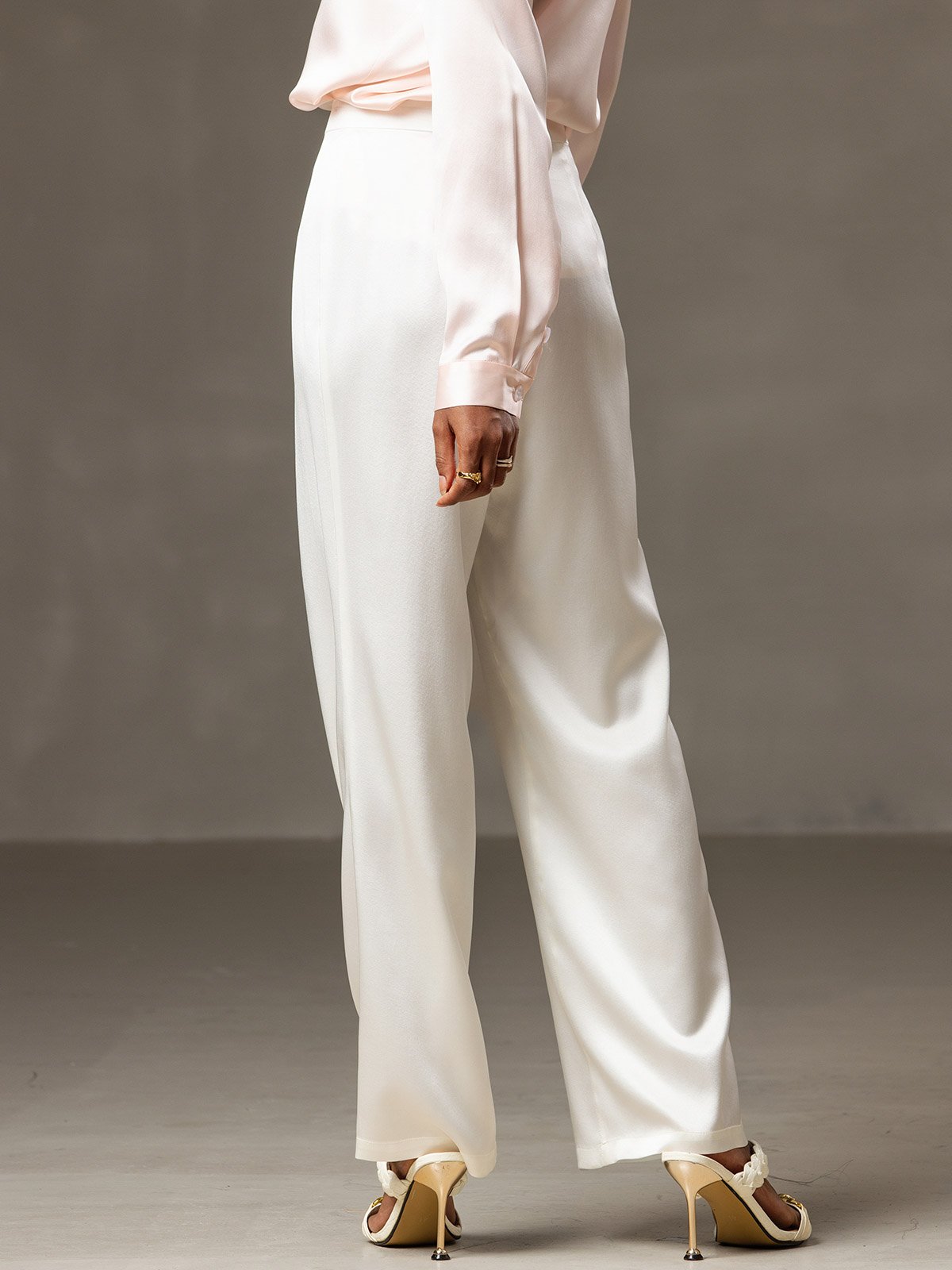 [Weiß] SilkSilky-DE 19Momme Seide Womens Pants 002