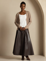 [Tan] SilkSilky-DE Long Sleeve Damen Cardigan 008