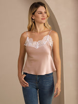 [Toskana] SilkSilky-DE Spaghetti Strap V Neck Cami Top 001