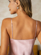 [Rosa] SilkSilky-DE Sleeveless V Neck Nachthemden 004