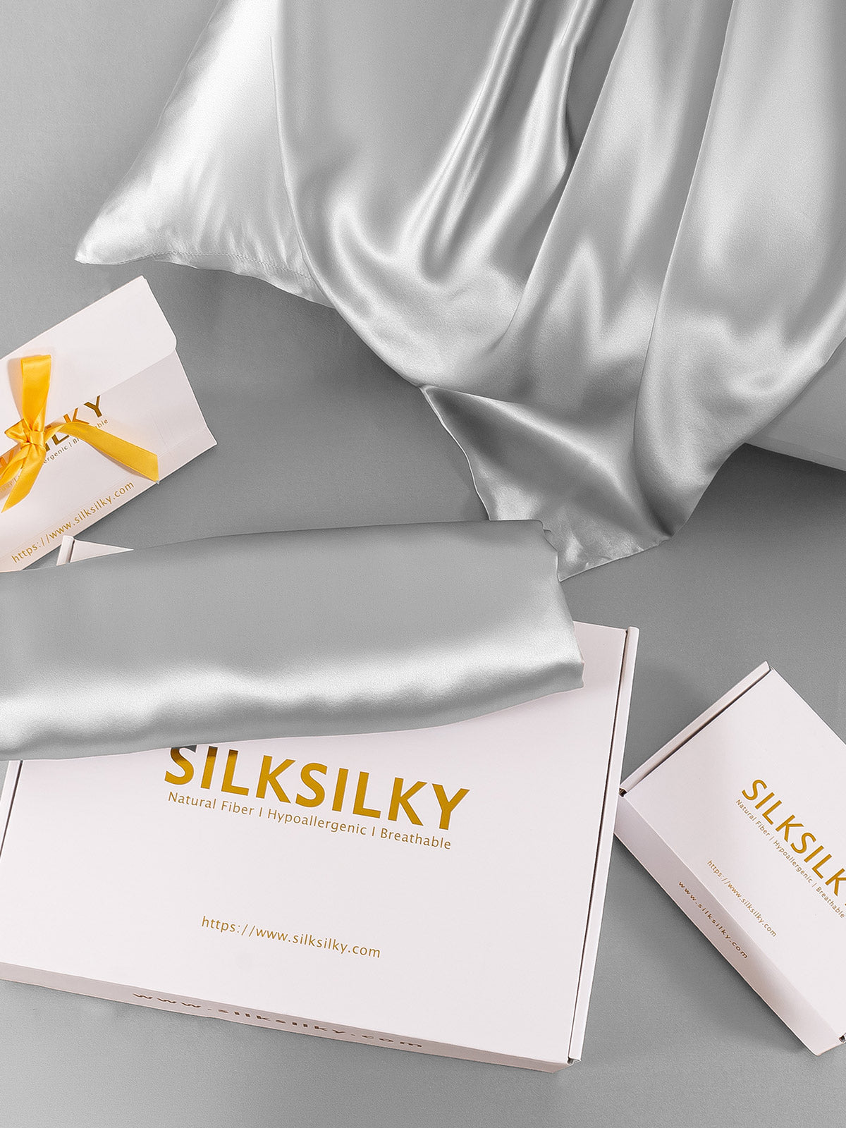 [Silber] SilkSilky-DE 22Momme Reine Seide Pillowcase 005