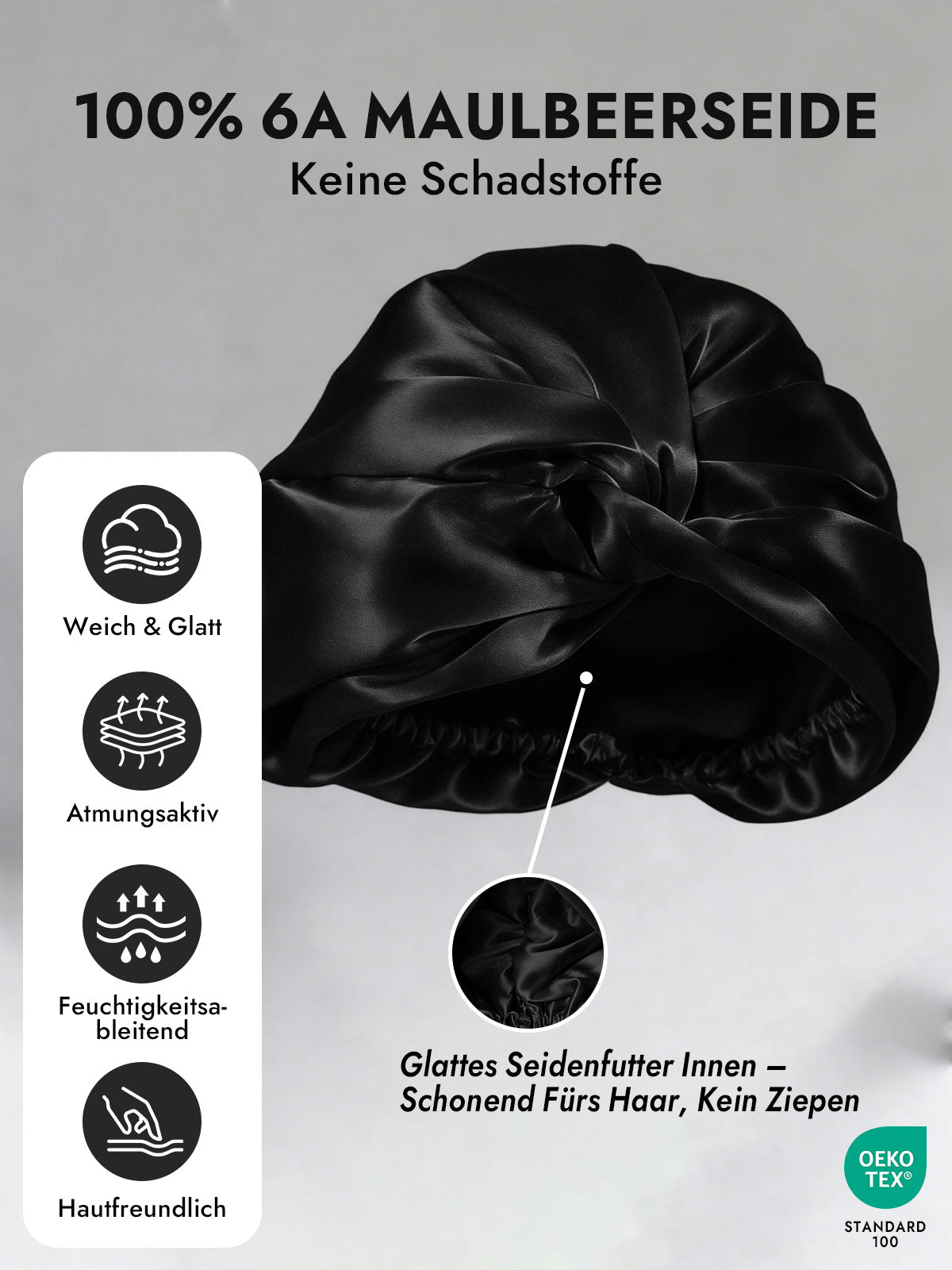 [Schwarz] SilkSilky-DE Schlafmützen 003