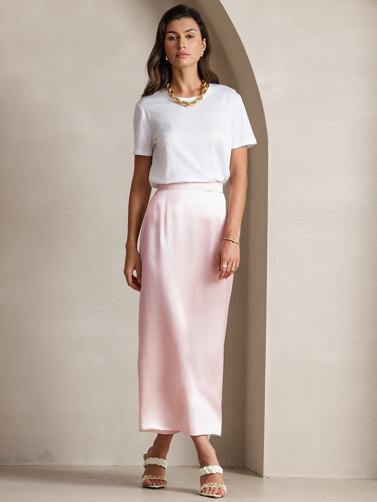 [Rosa] SilkSilky-DE 19Momme Seide Skirt 005