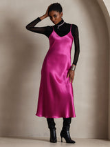 [Rosarot] SilkSilky-DE Sleeveless V Neck Kleider 001