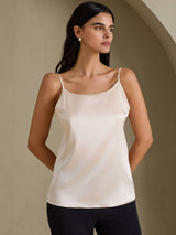 [Beige] SilkSilky-DE Spaghetti Strap Cami Top 003