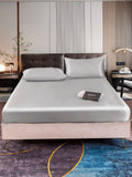 SilkSilky DE 22Momme Reine Seide Bedding Set Silber 001