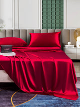 [Rotwein] SilkSilky-DE 25Momme Bettwäsche Sets 001