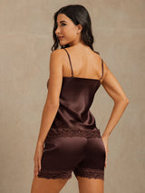 [Braun] SilkSilky-DE Sleeveless V Neck Camisole-Set 005