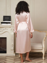 [Rosa] SilkSilky-DE Long Sleeve Damen Morgenmantel 002