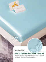[Hellblau] SilkSilky-DE 19Momme Spannbettlaken 004