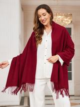 [Rotwein] SilkSilky-DE Wolle Schals 001