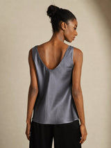 [Dunkelgrau] SilkSilky-DE Sleeveless V Neck Cami Top 002
