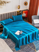 [König Blau] SilkSilky-DE 19Momme Bettwäsche Sets 005