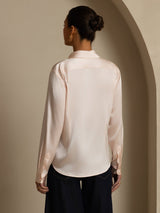 [Hellrosa] SilkSilky-DE Long Sleeve Lapel Collar Damenhemd 002
