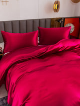 [Rotwein] SilkSilky-DE 19Momme Bettwäsche Sets 003